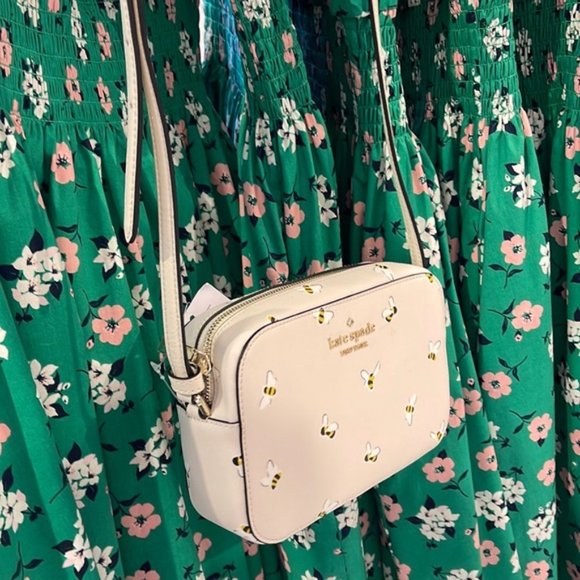 Kate Spade Staci Bee Mini Camera Bag Parchment Multi - Picture 12 of 15